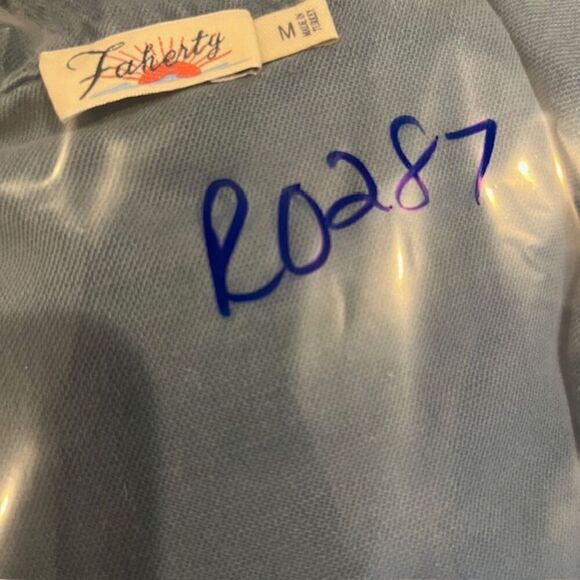 Faherty Arlie Short Romper Tencel Linen Blend Soft Blue Button Front Size Medium - Picture 14 of 14